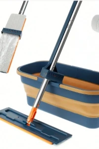 Katlanabilir Temizlik Mopu ve Tekerlekli Kova Seti