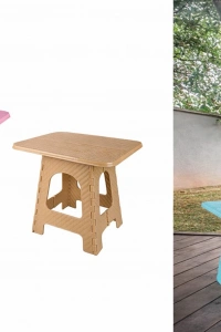 Katlanır Rattan Sehpa Dayanıklı Plastik Balkon Bahçe Kamp Sehpası