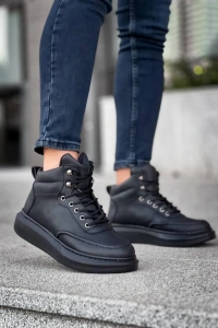 KB-0994  Kuback Siyah Cilt  Siyah  Yüksek Taban  Erkek Bilek Bot