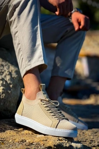 KB-112   Kuback Bej Triko Bağcıklı  Günlük Erkek  Ayakkabı