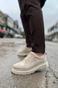 KB-703 Kuback Bej Süet Lastikli Günlük Erkek Ayakkabı