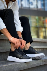 KB-DX46 Kuback Siyah Deri  Günlük Erkek Ayakkabı