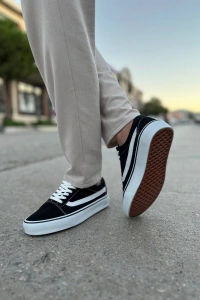 KB-V1 Kuback Siyah Beyaz Detaylı Günlük Erkek Ayakkabı