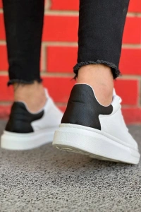 KB-X500  Kuback Bağcıklı Beyaz Siyah  Günlük Erkek Ayakkabı