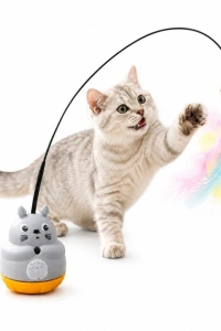 Kedi Şekilli Dönen Peluş Balıklı Olta Oyuncağı
