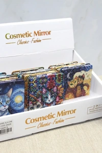 Kedi Taşlı El Aynası Dikdörtgen İnce