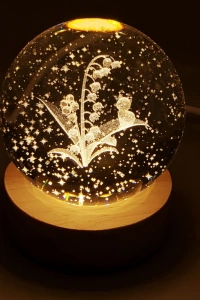 Kedi Ve Çiçek Motifli Cam Küre