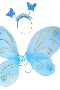 Kelebek Kanadı Tacı Asası Mavi Renk