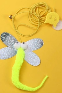 Kelebek Model Elastik Kendinden Yapışkanlı Kedi Oyun Oltası