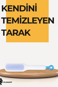 Kendi Kendini Temizleyen Saç Tarağı – Anti-Statik, Silikon Uçlu, ABS Malzeme, 22x4 cm