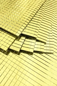 Kendinden Yapışkanlı Aynalı Kare Gold Sticker 30x30 Cm