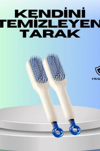 Kendini Temizleyen Ergonomik Saç Tarağı – ABS Gövde, Silikon Diş