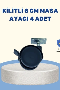 Kilitli Mobilya Tekerleği 6 cm 4’lü Kolay Kurulum