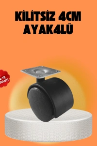 Kilitsiz 4 cm Tekerlek Ayak 4’lü Set Sessiz ve Dayanıklı