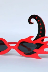 Kırmızı Alevli Parti Gözlüğü