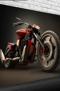 Kırmızı Concept Motosiklet Kanvas Tablo 50 x 70