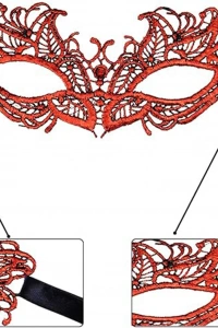 Kırmızı Dantel Masquerade Maskesi 5 No