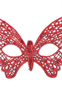Kırmızı Dantel Masquerade Maskesi 7 No