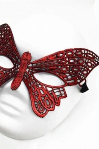 Kırmızı Dantel Masquerade Maskesi 7 No