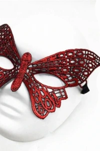 Kırmızı Dantel Masquerade Maskesi 7 No