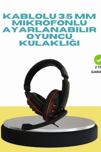 Kırmızı Işıklı  Kulaklığı Kablolu Mikrofonlu Profesyonel
