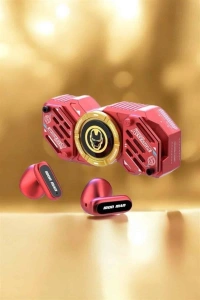 Kırmızı Kablosuz Bluetooth Kulaklık Stres Çarklı  Kulaklığı