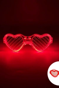 Kırmızı LED Işıklı Kalp Gözlük – 3 Modlu