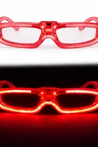 Kırmızı LED Işıklı Parti Gözlüğü - 3 Modlu