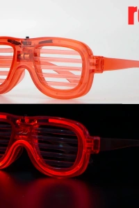 Kırmızı Led Işıklı Parti Gözlüğü - Neon 3 Modlu