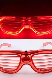 Kırmızı Led Işıklı Parti Gözlüğü - Neon 3 Modlu
