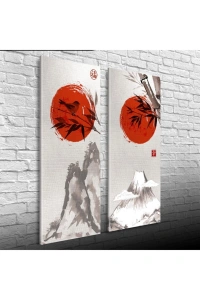 Kırmızı Longji Iki Parça Canvas Tablo (30x70)