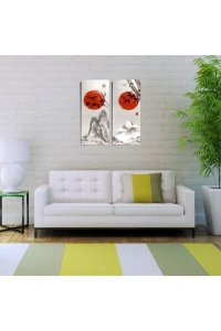 Kırmızı Longji Iki Parça Canvas Tablo (30x70)