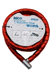 Kırmızı Motor Bisiklet Kilidi 22 mm x 200 cm