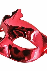 Kırmızı Renk Ekstra Parlak Balo Maskesi 15x10 cm