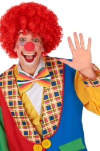 Kırmızı Renk Kıvırcık Afro Bonus Peruk