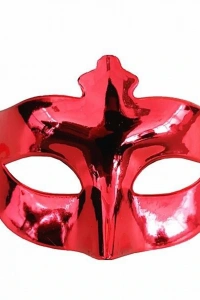 Kırmızı Renk Parlak Balo Maskesi