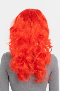 Kırmızı Renk Uzun Dalgalı Parti Peruğu