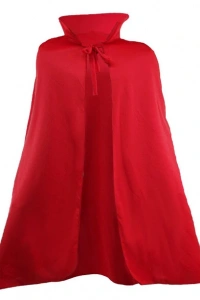 Kırmızı Renk Yakalı Pelerin 120 cm