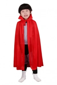 Kırmızı Renk Yakalı Pelerin Çocuk Boy 90 cm