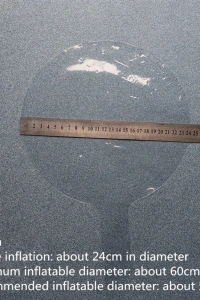 Kırmızı Simli Yuvarlak Şeffaf Balon 24 İnç