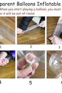 Kırmızı Simli Yuvarlak Şeffaf Balon 24 İnç