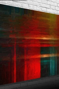 Kırmızı ve Lacivert Soyut Çalışma Kanvas Tablo 50 x 70