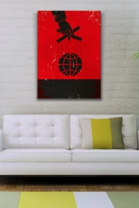 Kırmızı ve Siyah Afiş Görseli Kanvas Tablo 50 x 70