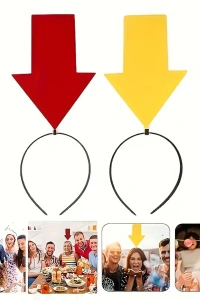 Kişiselleştirilebilir Ok İşaretli Mesaj Tacı Seti (Sarı-Kırmızı)