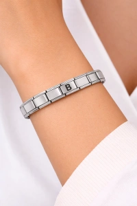 Kişiye Özel B Harfli Çelik Bileklik – Paslanmaz Çelik İtalyan Model Harfli Bilezik