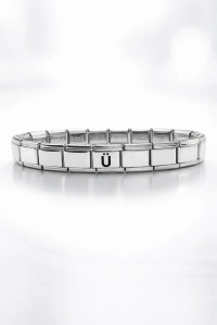 Kişiye Özel Ü Harfli Çelik Bileklik – Paslanmaz Çelik Bilek, Zarif ve Minimal Harf Bileklik