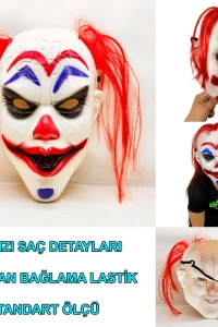 Kızıl Saçlı Joker Palyaço Maskesi