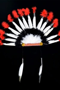 Kızılderili Başlığı Şapkası kırmızı beyaz