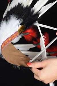 Kızılderili Başlığı Şapkası kırmızı beyaz