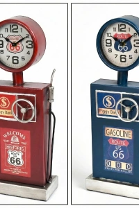 Klasik Benzinlik Tasarımlı Masaüstü Saat